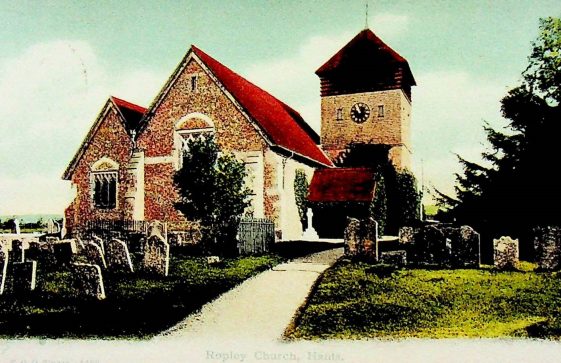 Exterior colour photograph of St Peter's Church Ropley