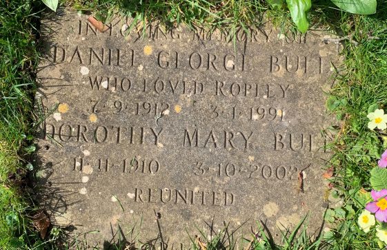 Memorial stone for Daniel George and Dorothy Mary Bull