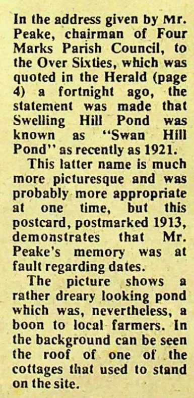 Did you know? Swan Hill/Swelling Hill Pond